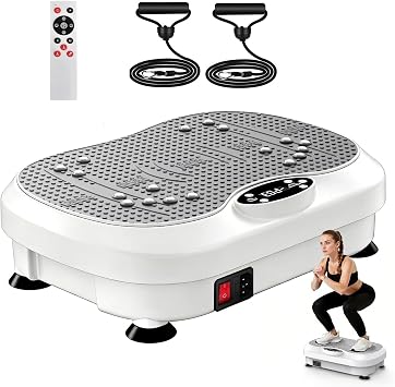 Vibration Plate Exercise Machine for Lymphatic Drainage with 200 Levels, Whole Body Fitness Workout Equipment Stand Shake Board Sport Gym for Weight Loss Fat Burner for Women Men