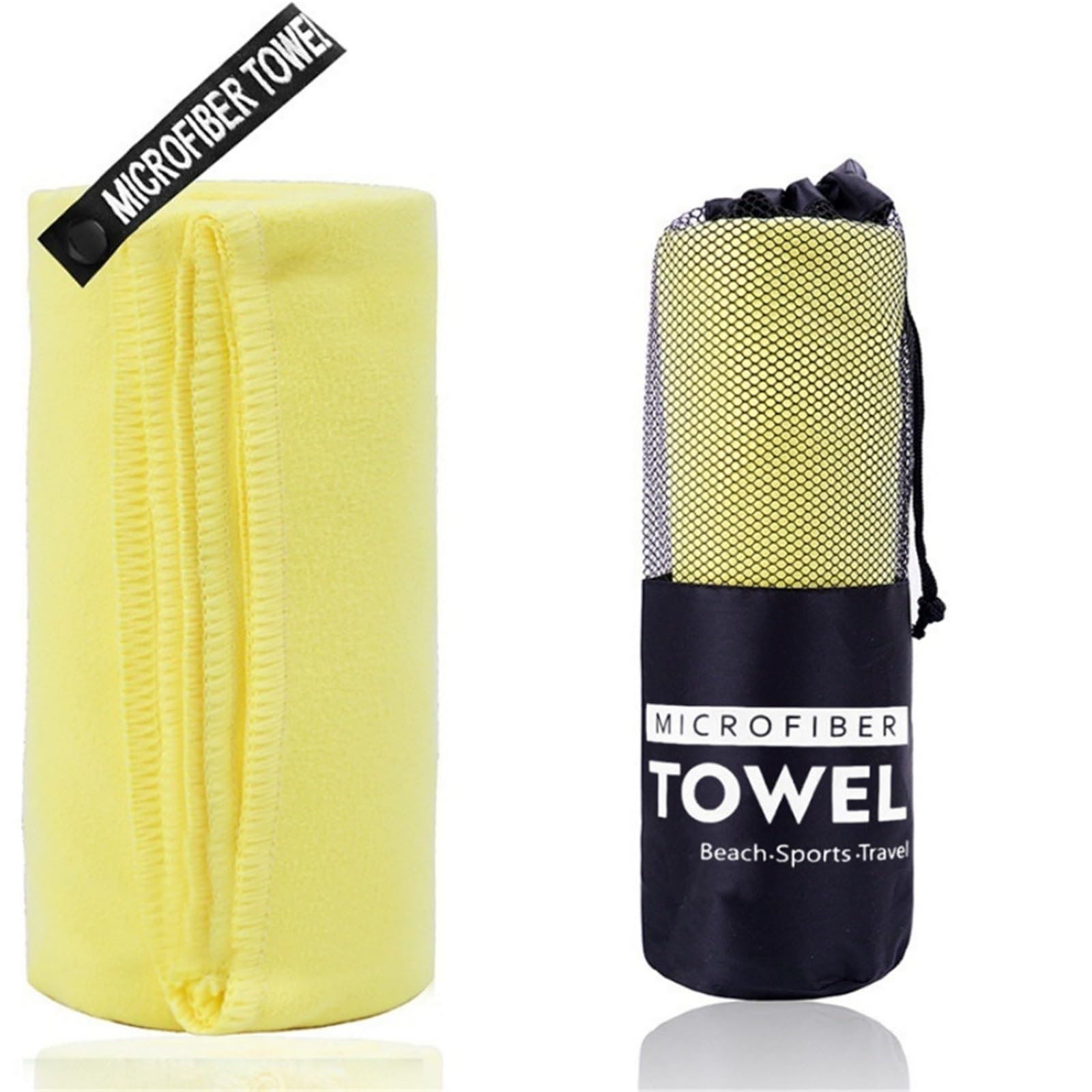 GMEqfhpOPS Quick-Drying Sports Towel Thick Sand Free Microfiber Quick Dry Towel, Super Absorbent Soft Swim BeachTowels for Men, Women Towels Bath(Yellow,40x60cm)