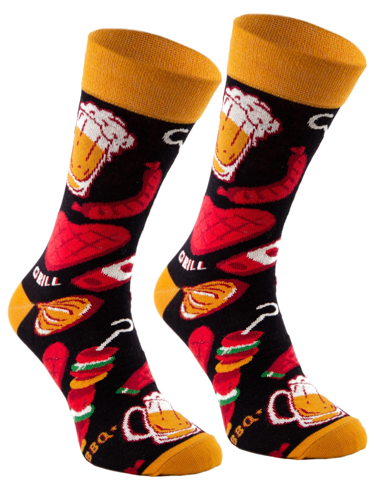 Rainbow Socks - Men Women Novelty Party Ankle Socks- 1 Pairs - Barbecue - Size 7,5-11
