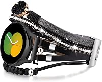 VISOOM Boho Bőr Karkötő Samsung Galaxy Watch 7/6/5/4 Órához - 20mm Gyöngyös Többrétegű Szíj 40-47mm Modellekhez, Fekete 7