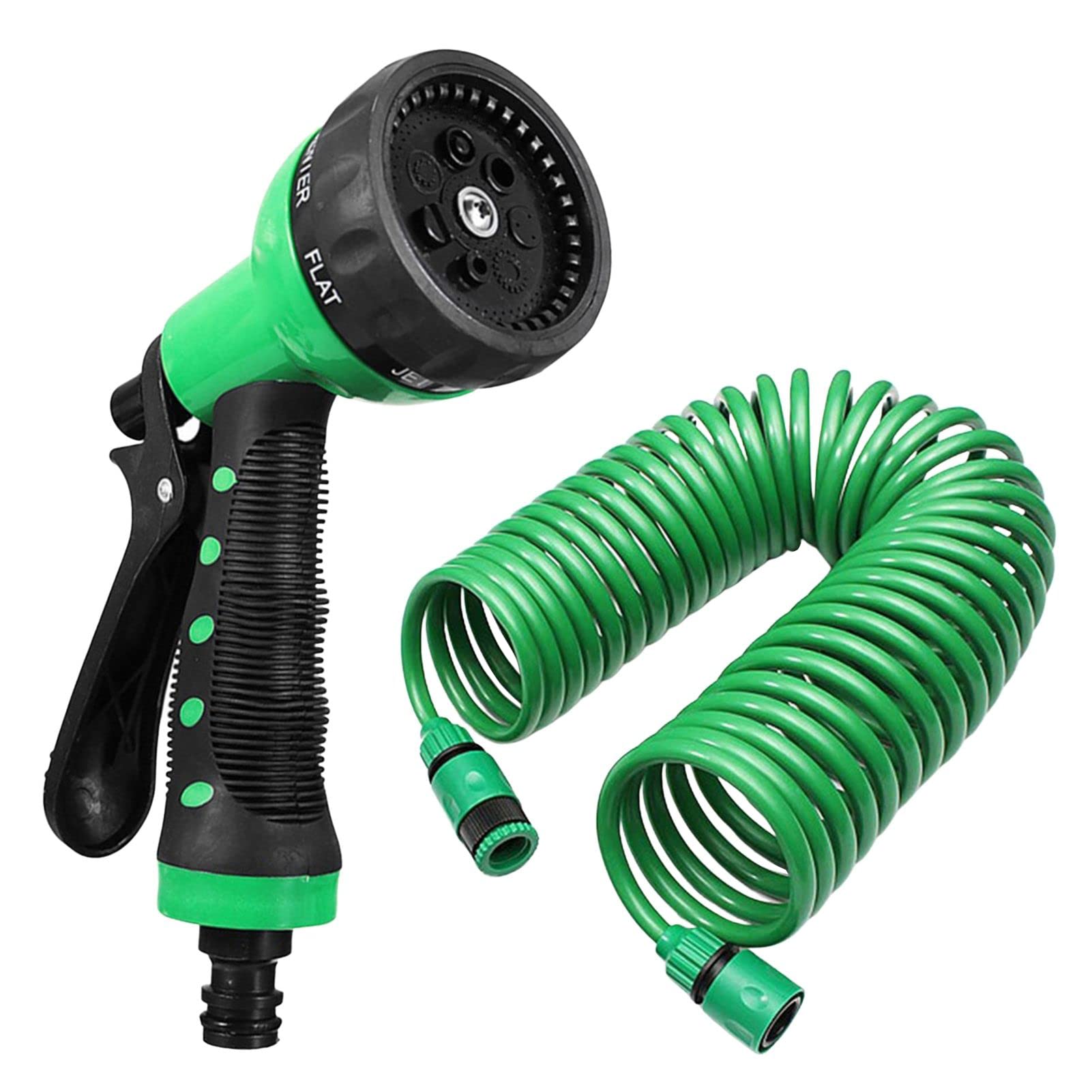 Buy Recoil Garden Hose with Nozzle 7 Spray Patterns High Pressure Car