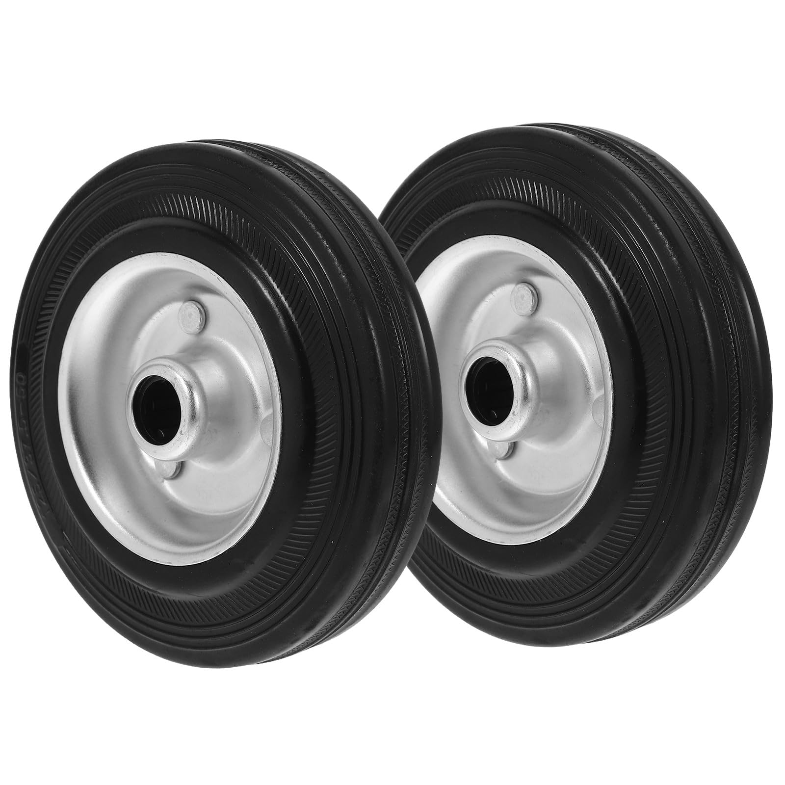SHINEOFI Ruedas de Repuesto para Carretilla de Mano 2 Piezas, Goma Negra Rotación 360 Grados y Fácil Instalación para Carrito Utilitario y Remolque