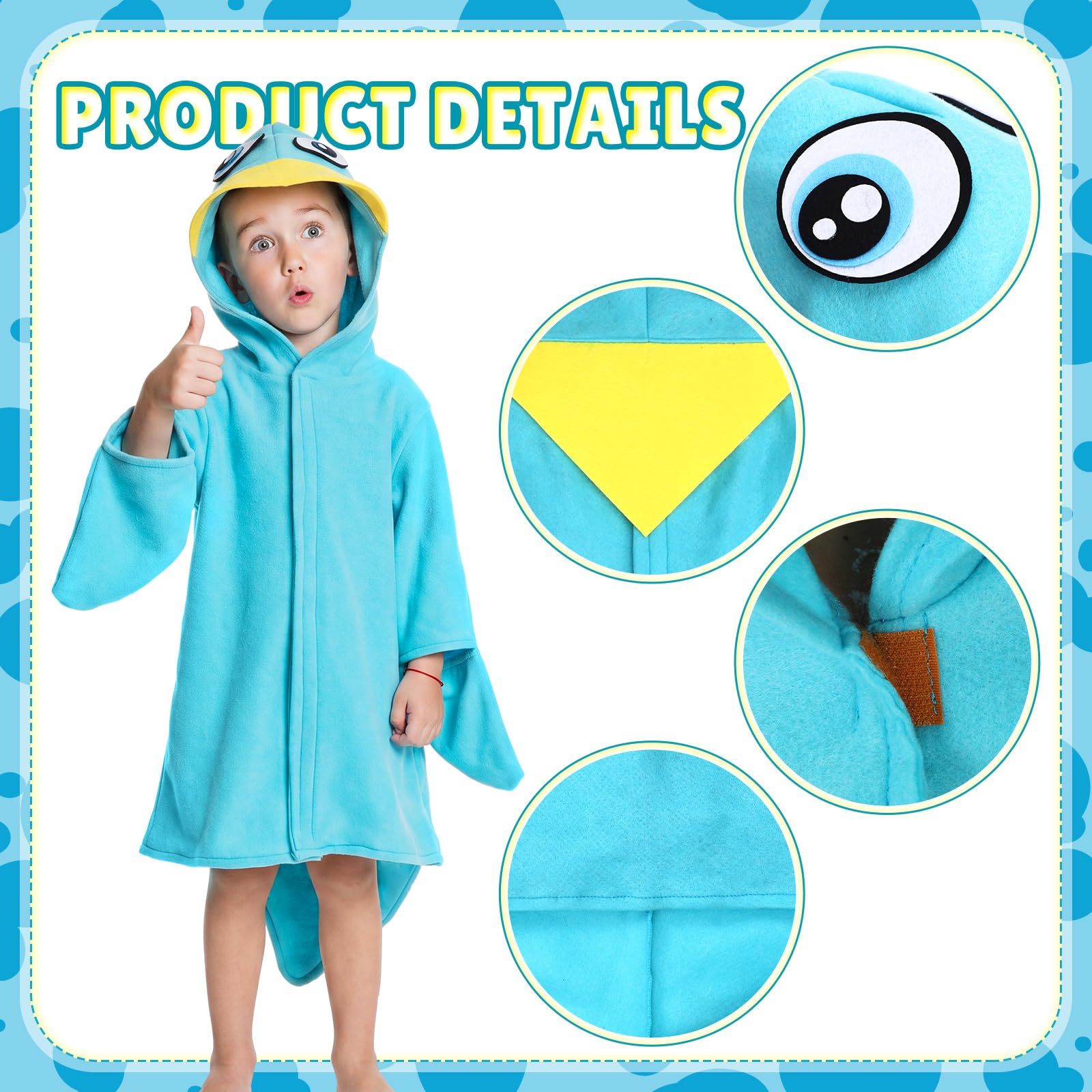 Janmercy Costume da piccione di Halloween per bambini con cappuccio corto piccione mantello uccello costume per Halloween animale Cosplay partito