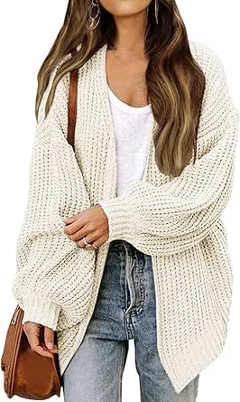 Fall Chunky Knit Open Front Zipper Cardigan