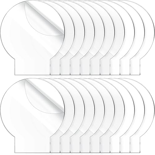 20 piezas de acrílico de 0.079 in para base de luz, hoja de acrílico transparente fundida cuadrada y redonda de panel acrílico, letrero en blanco