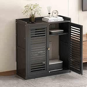 Amazon.com: Router Organizer Cabinet Thickened Bamboo Board Hollow and ...