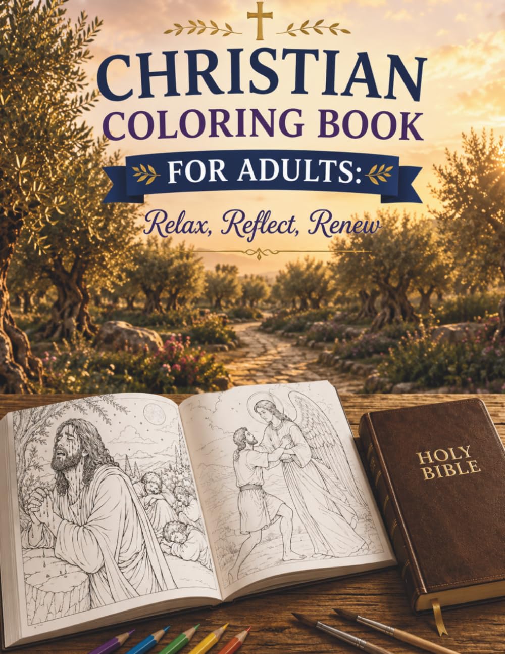Christian Coloring Book for Adults: Relax, Reflect, Renew