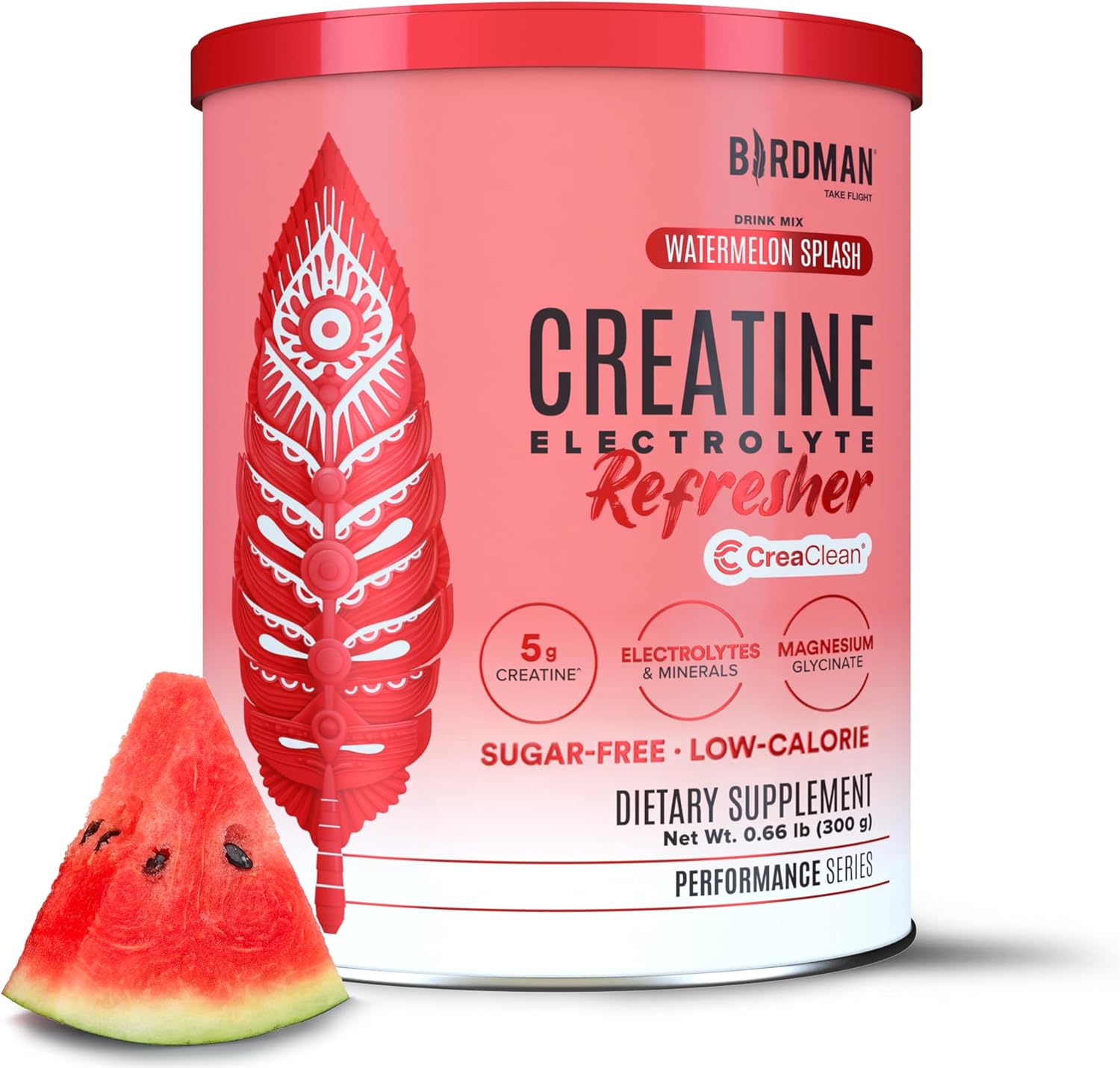 BIRDMAN Creatine Refresher | Creatine Monohydrate Powder with Electrolytes, Magnesium Glycinate & Vitamins | Creaclean Seal | Sugar Free, Low Calorie | Watermelon Splash | 30 Servings