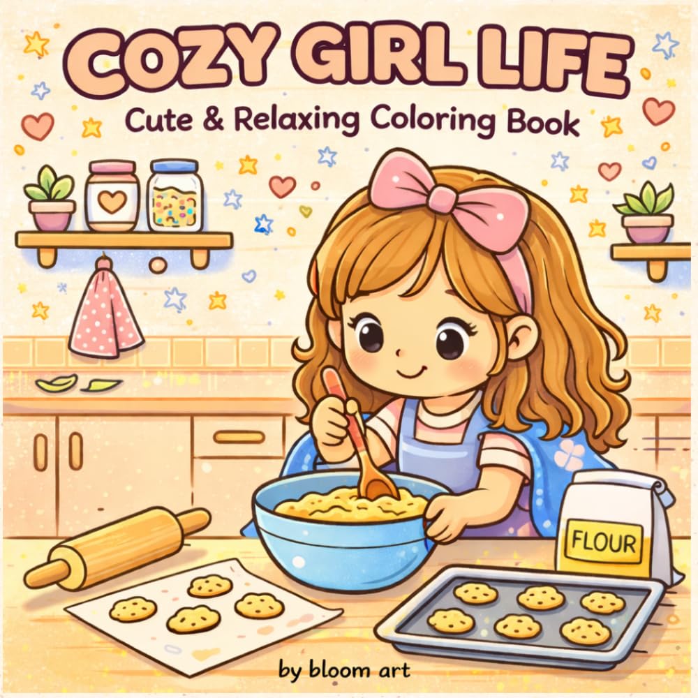 Cozy Girl Life: Cute & Relaxing Coloring Book