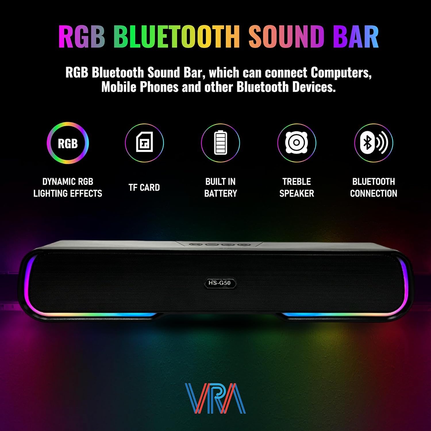 VRA Gaming Tower Desktop Bundle PC - Intel i7 up to 4.0GHz CPU, 16GB RAM, 512GB SSD, AMD Radeon RX580 8GB GPU, RGB Fans, Keyboard & Mouse & Mouse Pad, RGB Bluetooth Sound Bar, Win 11