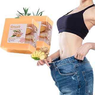 Lymphatic Detox Organic Ginger Bath Soap, Lymphatic Drainage Soap, Detox Slimming Ginger Soap, Natural Ginger Bar Soap for Swelling and Pain Relief, for All Skin Types (2pcs)