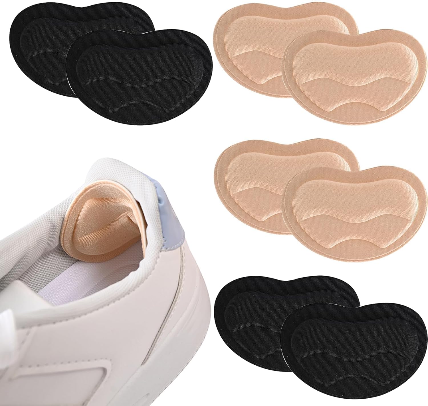 4 Pairs Heel Cushion Pads, Shoe Heel Grips Pads, Heel Grips for Ladies