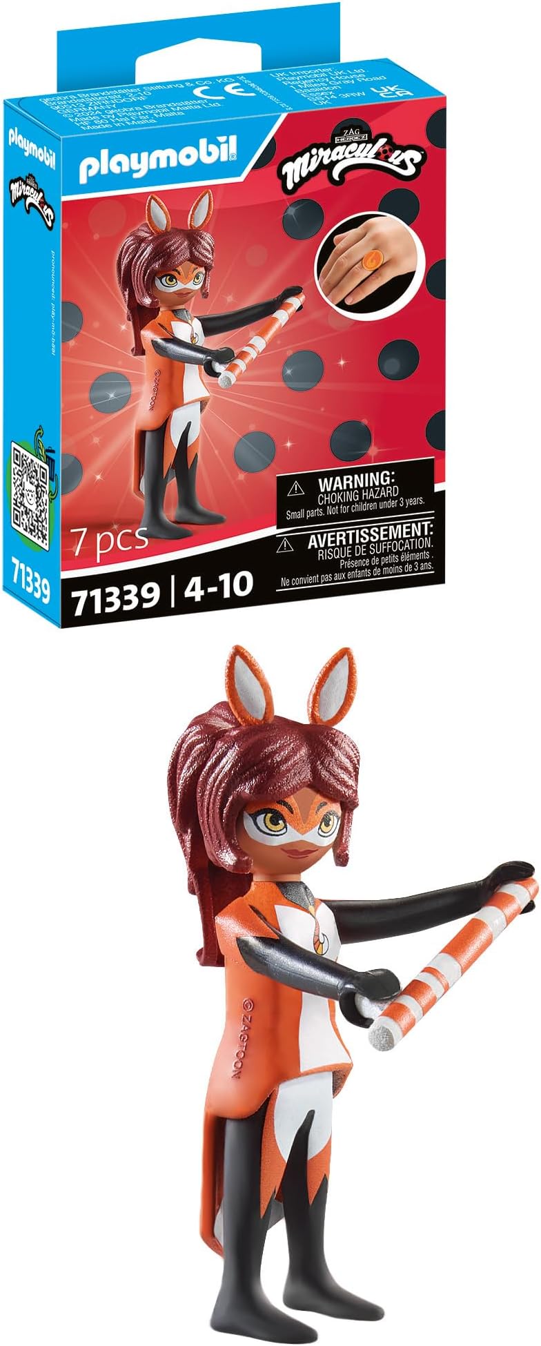 Playmobil 71339 Miraculous: Rena Rouge, Tales of Ladybug and Cat Noir, collector’s item, gifting toy and fun imaginative role-play, playsets for children ages 4+