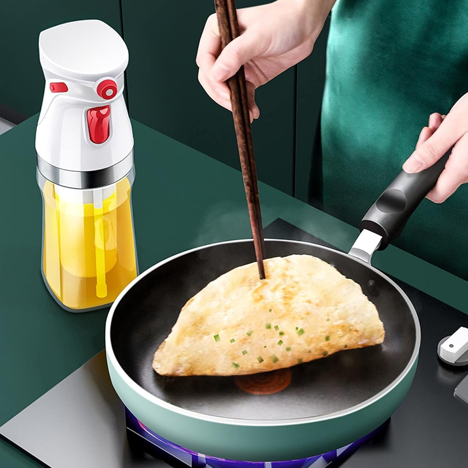 Oil Spray Bottle 10.1oz Electric Oil Sprayer Bottle Household Push Type Atomized and Vinegar Dispenser Kitchen Control Spray