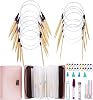 WAZAIGUR Circular 32 Inch 81cm Bamboo Knitting Needles Set with Case Sizes 3mm, 3.25mm, 3.5mm, 3.75mm, 4mm, 4.5mm, 5mm, 5.5mm, 6mm, 7mm, 8mm, 9mm, 10mm