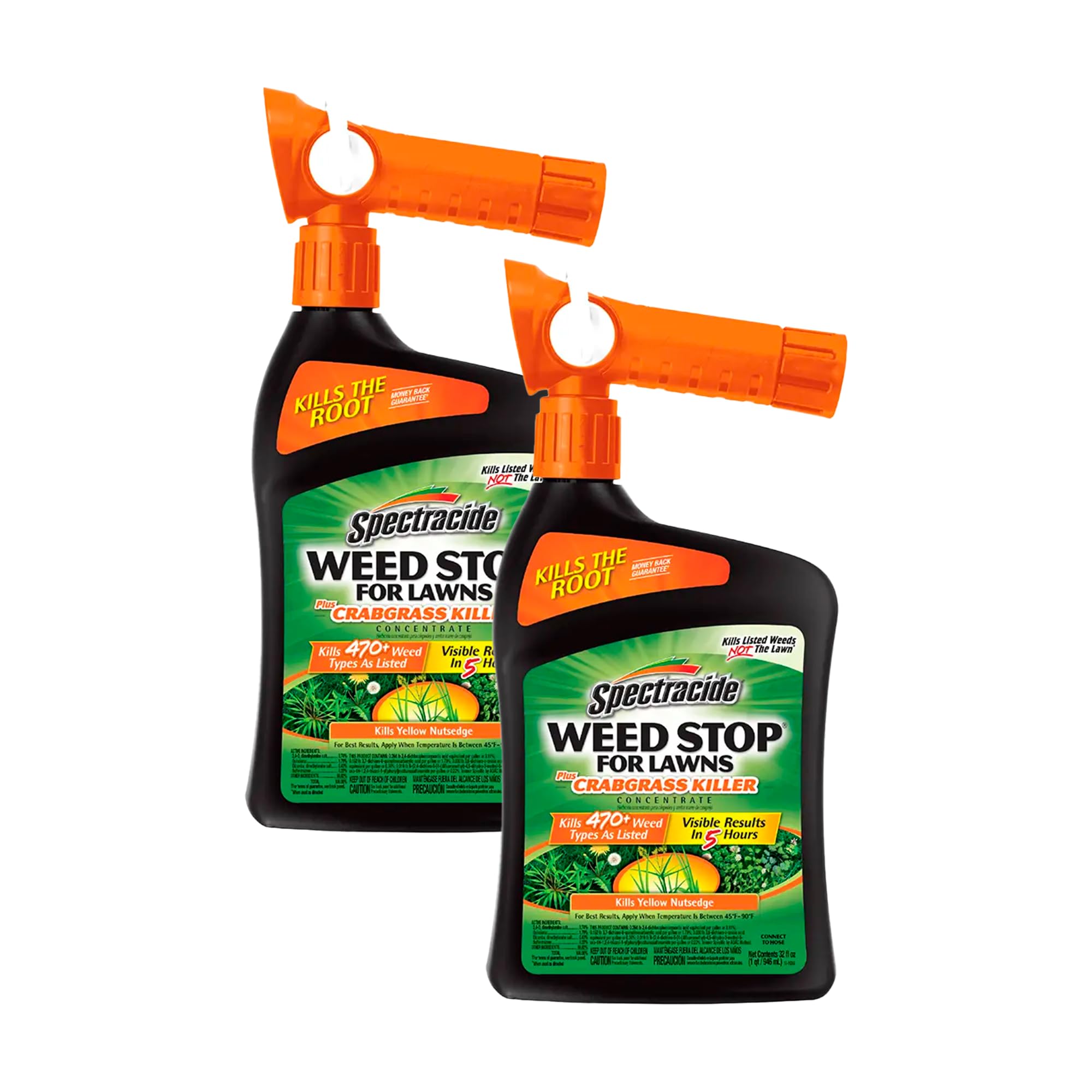 Spectracide Weed Stop for Lawns Plus Crabgrass Killer Concentrate, Kills Crabgrass On Lawn, 32 fl Ounce (RTS QuickFlip Spray) (Pack of 2)