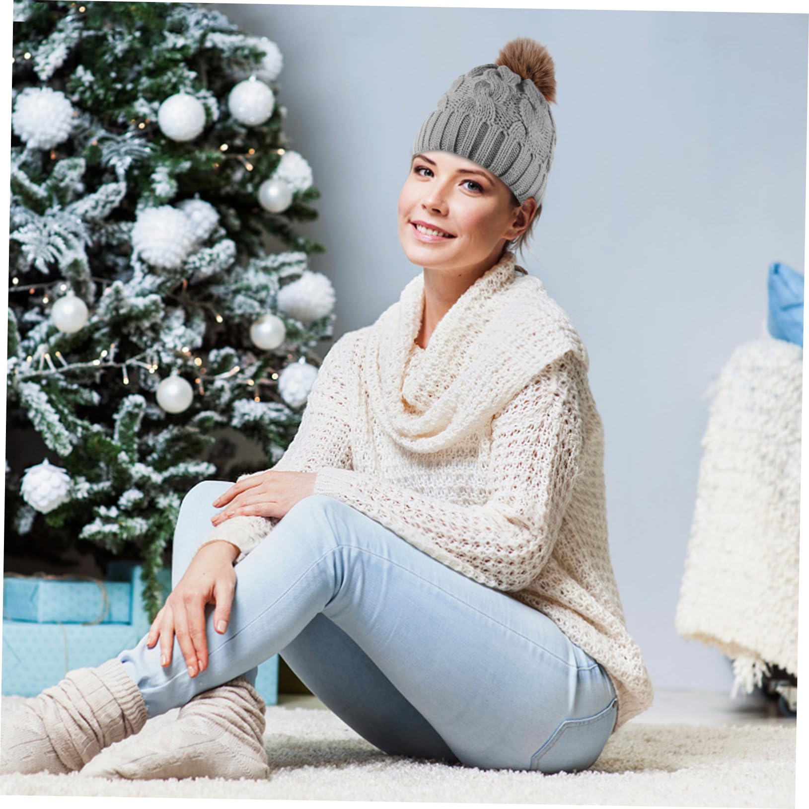 LIFKOME Gorro de lana gorro termico gorros gorro chic y atractivo gorro de punto para gorro cálido con orejeras sombrero de punto femenino sombrero femenino Felpa rojo