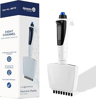 LabChoice Multi Channel Electronic Pipette - 8-Channel Multifunctional Laboratory Pipette with 30-300μl Adjustable Volume, Digital Display