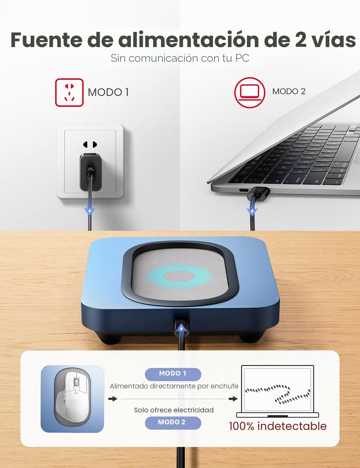 Vaydeer Ratón Giradiscos Agrandado, Máximo 3 Mecedora de Ratón con Intervalos Ajustables Botones de Fácil Uso y Pantalla LED Sacudedor de Ratón para Mantener Tu PC Despierta