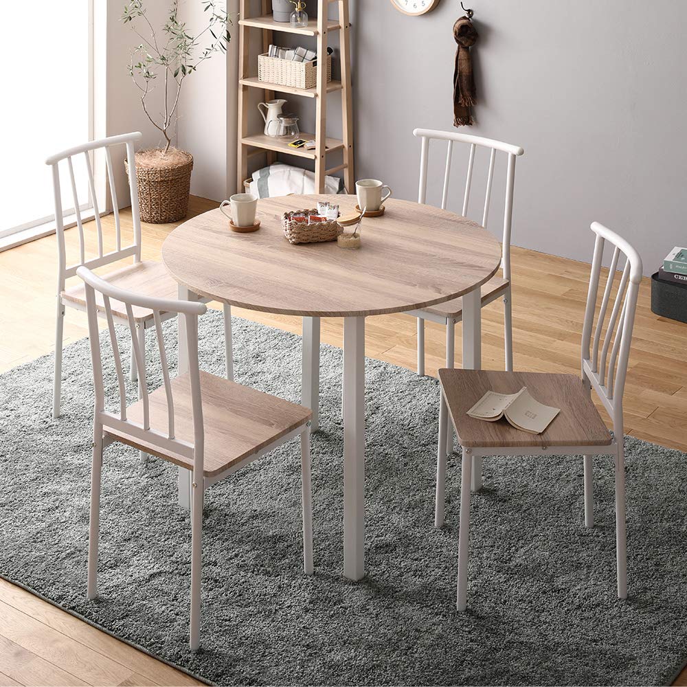 Amazon｜RASIK 円形ダイニングテーブルセット 4人用 5点セット