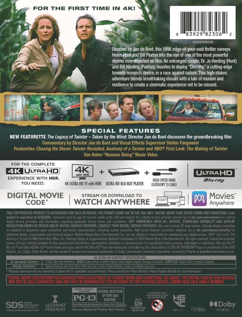Amazon.co.jp: ツイスター/TWISTER 国内未発売 4K UHD スチールブック 