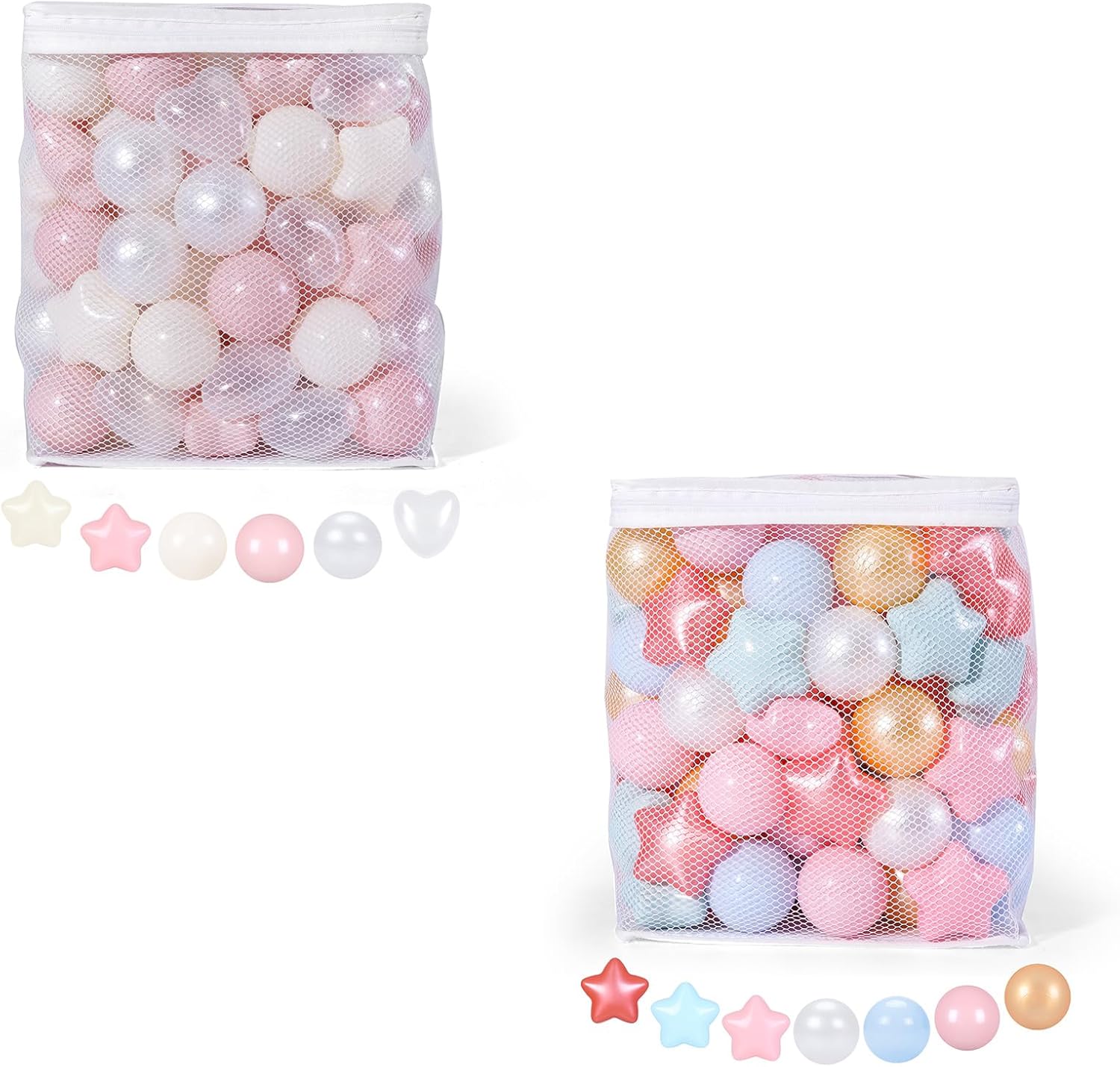TRENDPLAY Star Balls for Ball Pits 300 Count Plastic Balls for Baby Ball Pit, for Boys Girls Toddlers Play Tent,2.2"