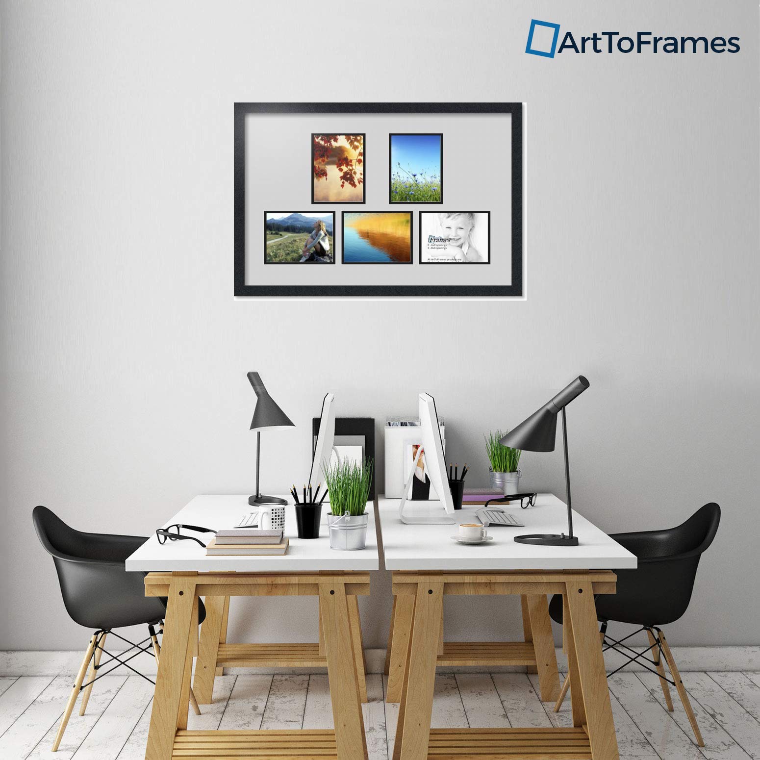 Amazon.co.jp: ArtToFramesコラージュフォトフレームダブルマットwith