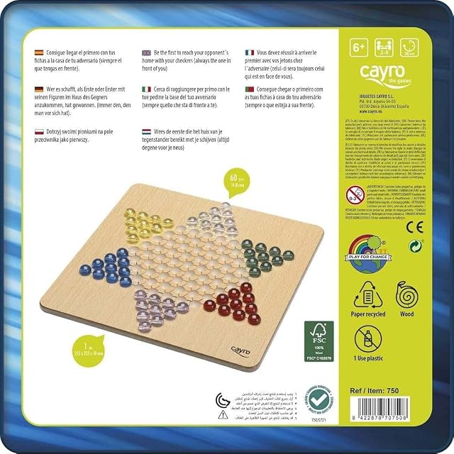 Foto 4 de 4 de Cayro - Damas Chinas Madera Metal Box - Juego de Mesa Tradicional - Juego para niños - Juego de Mesa (750)