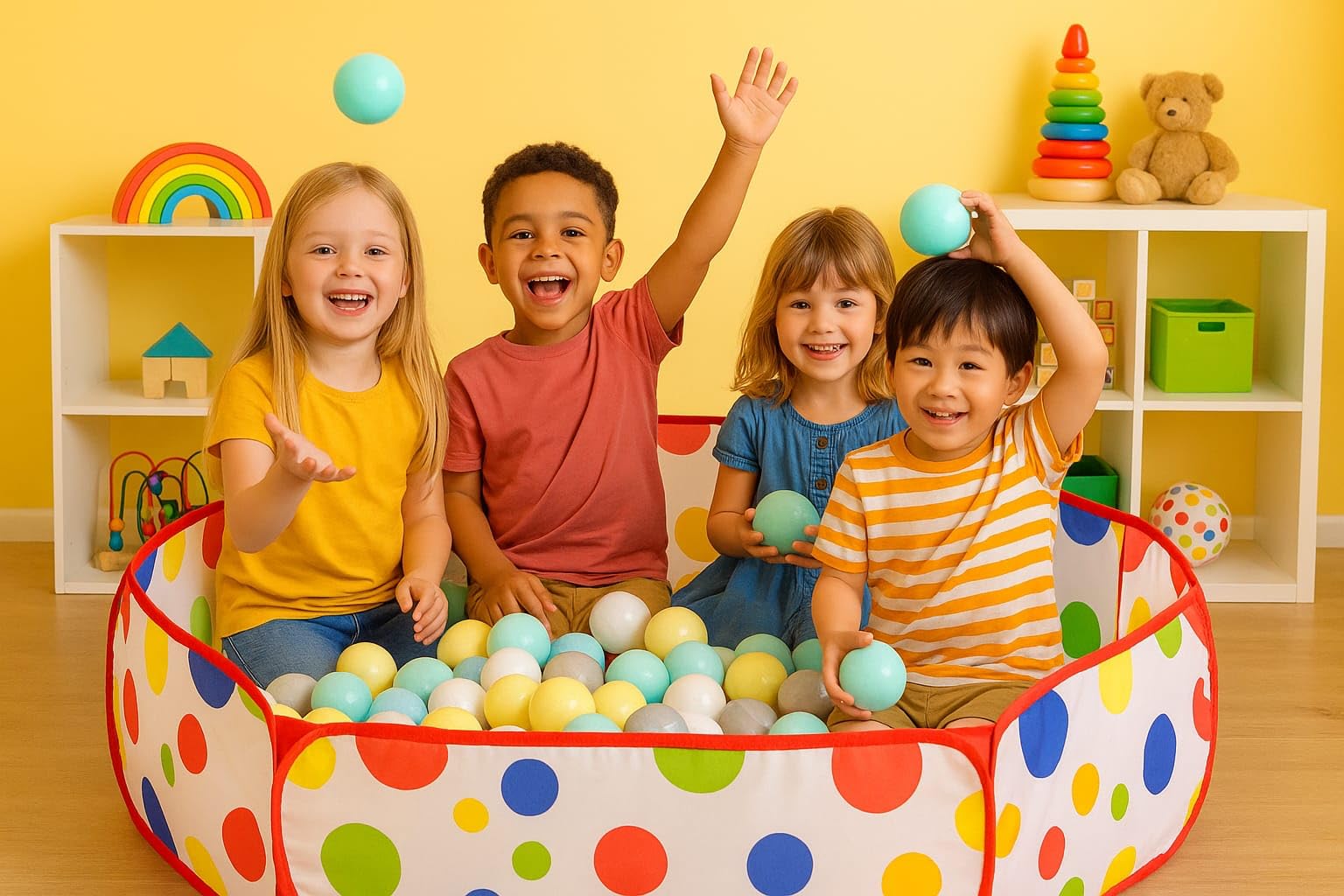 Soft Ball |Multi-Colour Plastic Ocean Balls for Kids |Safe & Durable Play Balls | Ideal for Pools, Indoor/Outdoor |Non-Toxic & BPA-Free |Set of 50 |Light Colours | Gift item | Baby toy