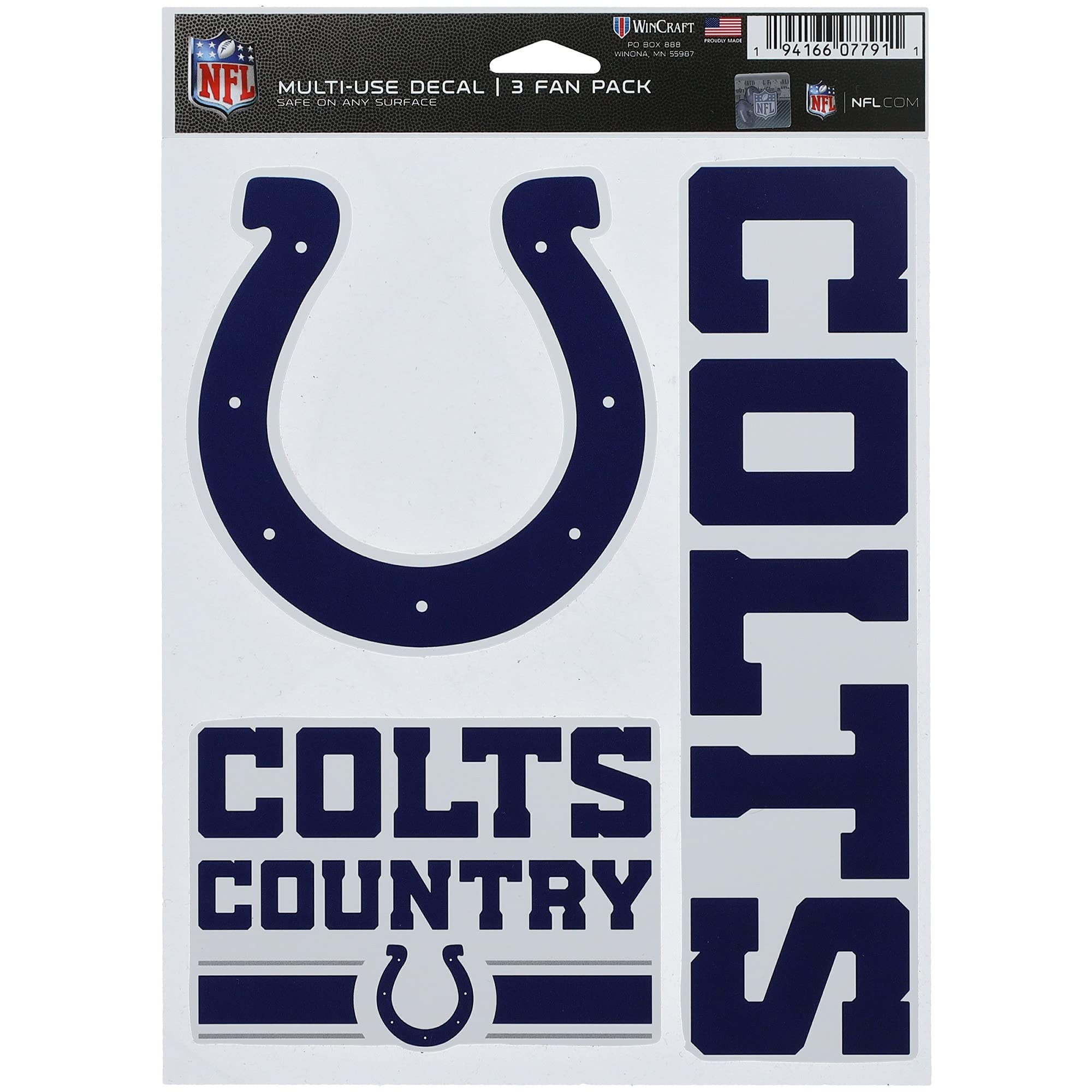 Autocollants Indianapolis Colts NFL repositionnables sans résidus de colle