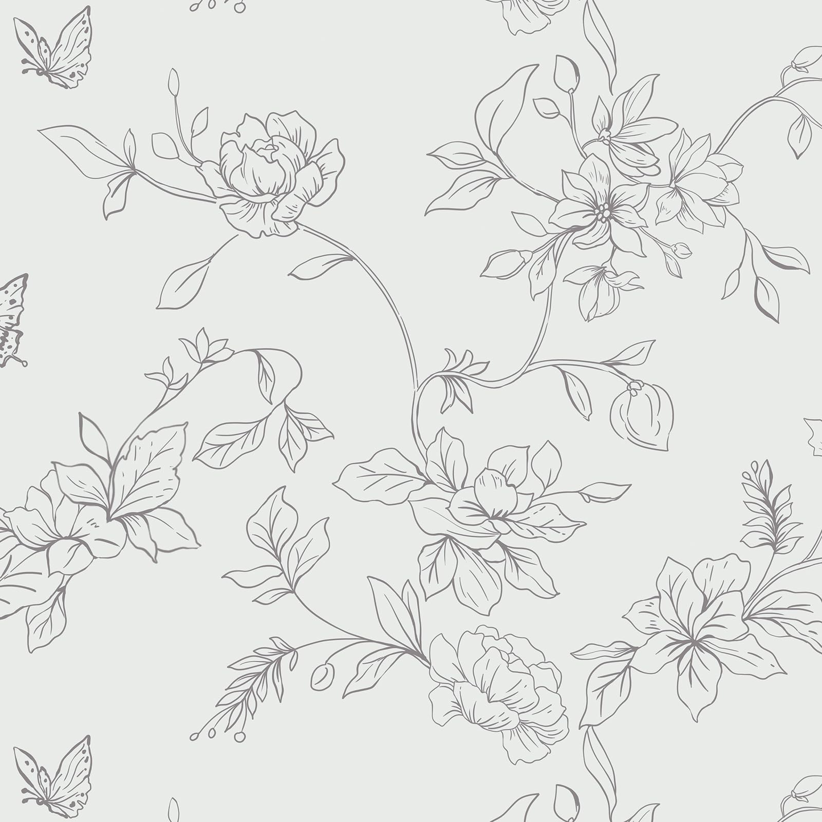 CiCiwind Self Adhesive Wallpaper 44CM×3M Beige White Floral Contact Paper Peel and Stick Wallpaper Waterproof Sticky Back Plastic Removable Vinyl Wrap for Wall Cabinet Decor