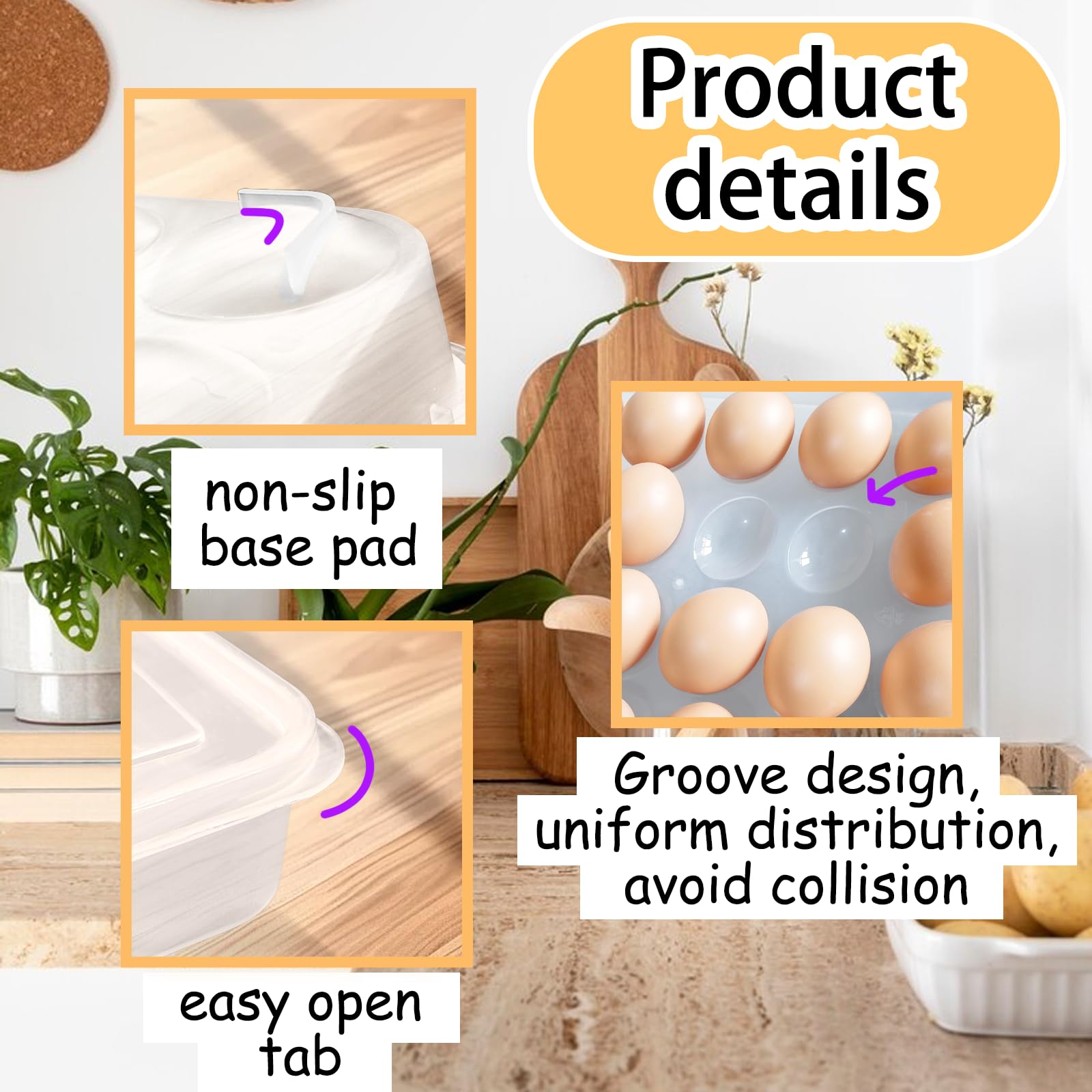 Eierbehälter Für 72 Eier – 3-teilig, Stapelbar, Mit Deckel Aus Kunststoff (ideal Für Party, Picknick, Kühlschrank)