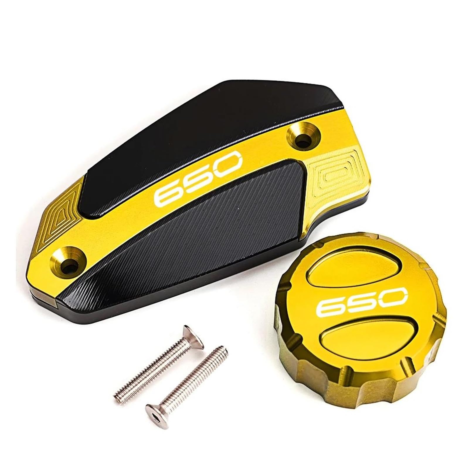 Tapón Llenado Aceite del Motor Tapa del Depósito De Líquido De Freno Delantero Y Trasero, Tapa De Llenado De Aceite del Motor para Z650 Z650RS Ninja650 2017-2024(Yellow,Front Rear)