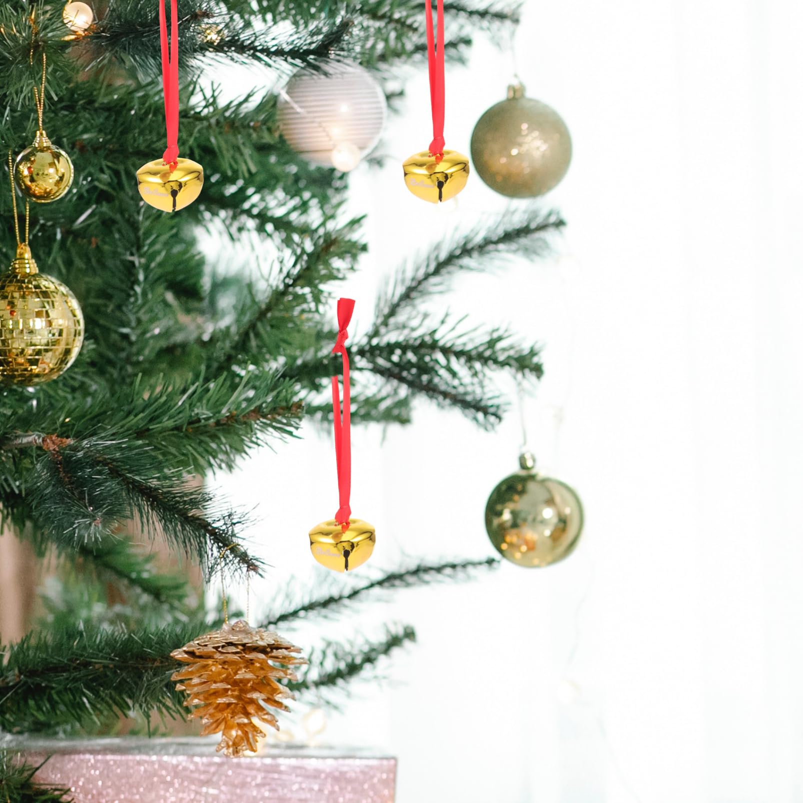 Gatuida 4 Set Campane Di Natale Campane Di Mucca Di Natale Ornamenti Per Borse A Campana Decorazioni Da Appendere All'albero Di Gonne Dell'albero Di Poliestere 12 Pezzi * 4