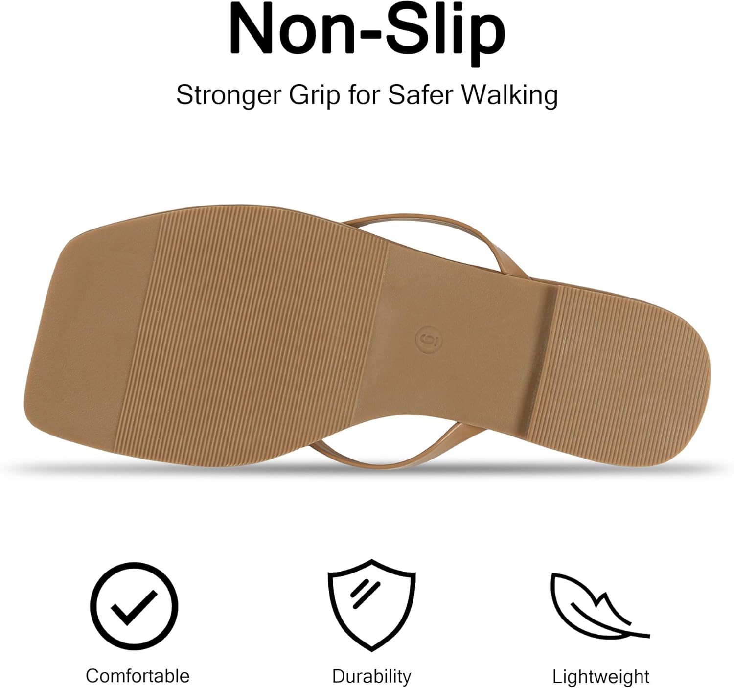 Flip Flops for Women Comfortable Square Toe Casual Beach Sandals Summer Outdoor and Everyday Wear - Image 6