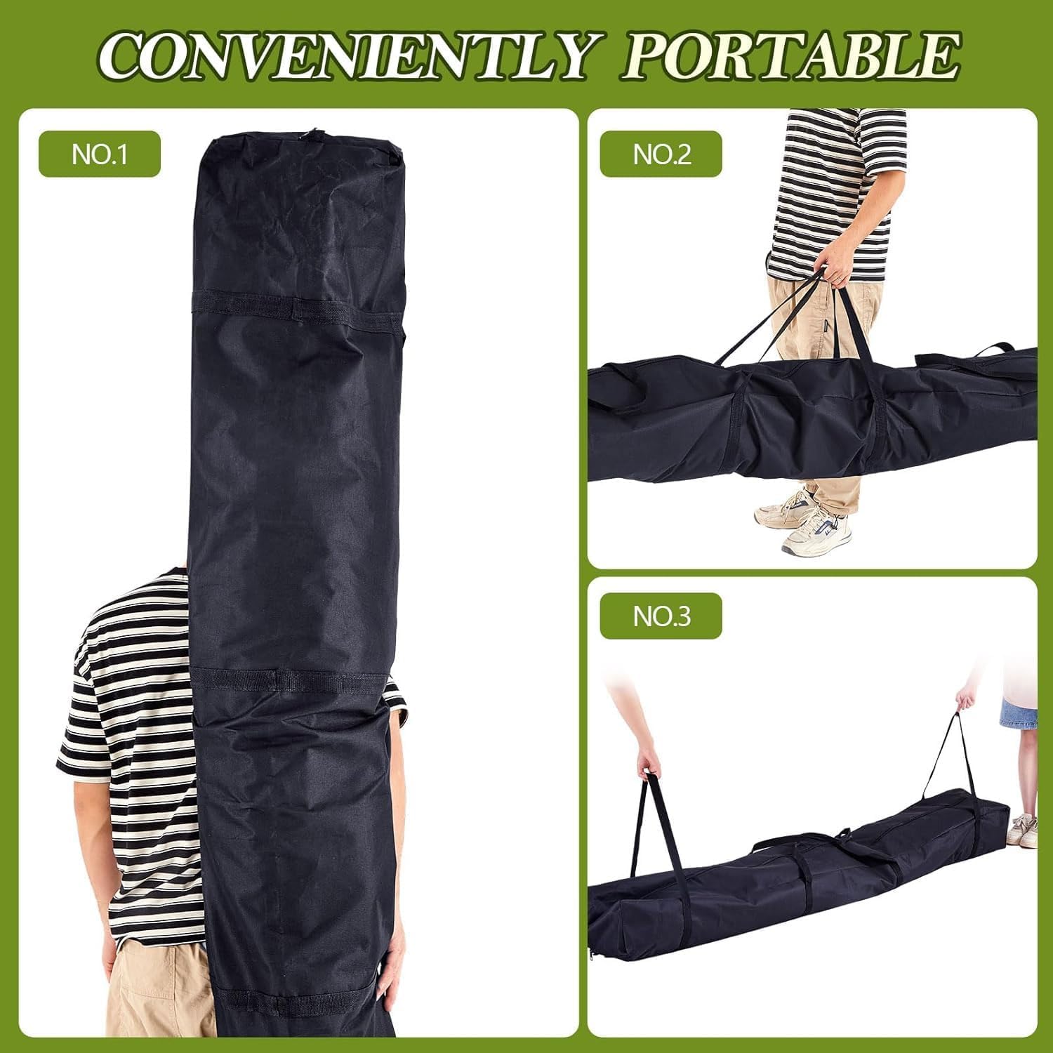 Shengruili Borsa per il trasporto della luce,Borsa per treppiede della borsa,Borsa portatile per asta della tenda, Nero , 210X30X20CM, grigio