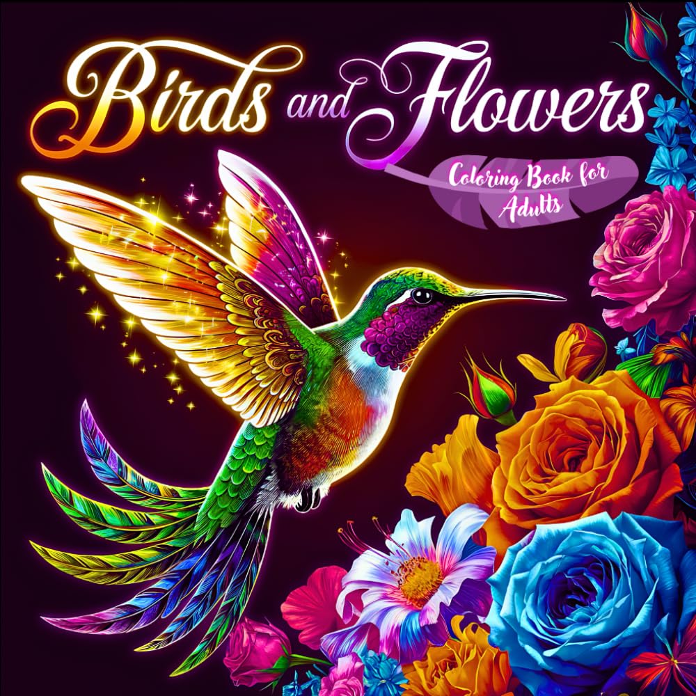 Birds and Flowers Coloring Book for Adults: Wonderful Designs for Relaxation, Mindfulness and Stress Relieving