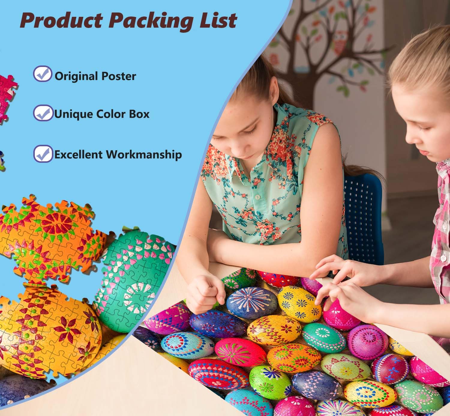 Puzzles for Adults 1000 Piece - Easter Eggs - Jigsaw Puzzles 1000 Pieces Puzzles Painted Easter Eggs & Vintage Easter Eggs Puzzles - Image 4