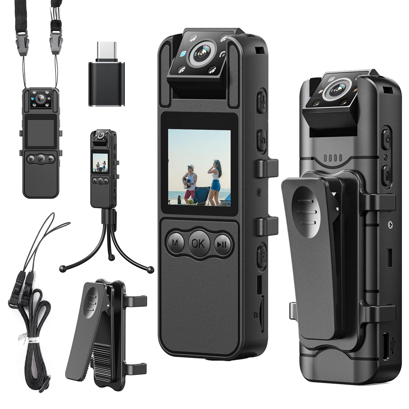 BOBLOV A26 Small Body Camera, Mini fotocamera per Corpo Policial Bicicletta Videocamera per Sport/Conferenze/Aula/Ufficio/Casa/Viaggio