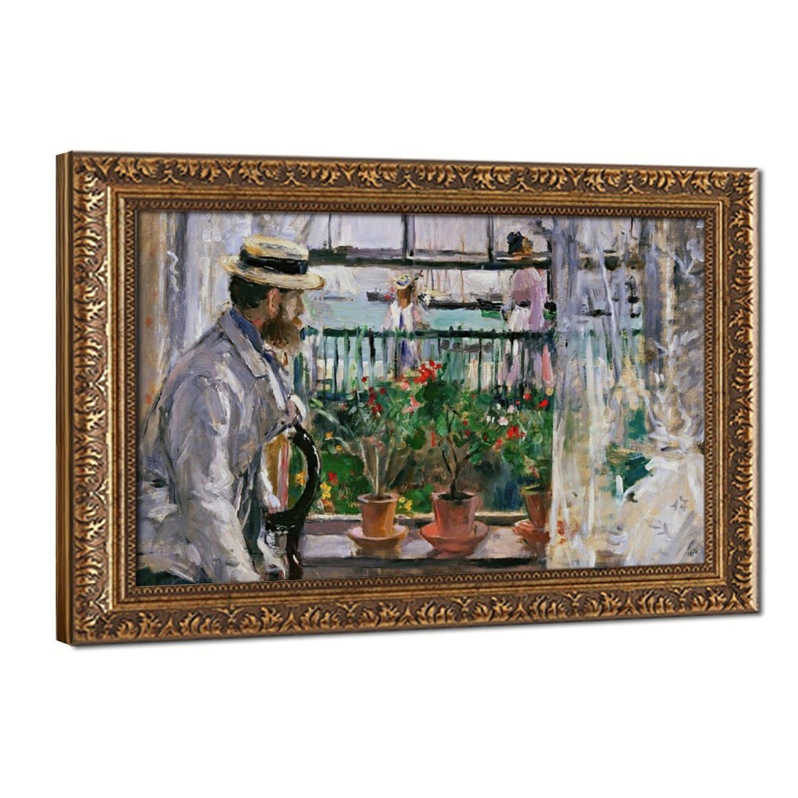 WCYB Stretched Canvas Eugene Manet on Isle of Wight by Berthe Morisot Modernism Prints Posters Canvas Deco Paintings Wall Art For Office Living Room Hangab