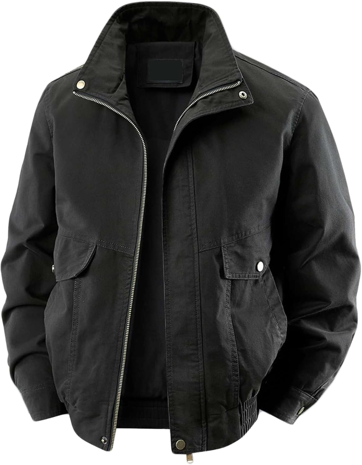 Legou Men's Jacket Cotton Stand Collar Zip Front Casual Windbreaker Bomber Jackets