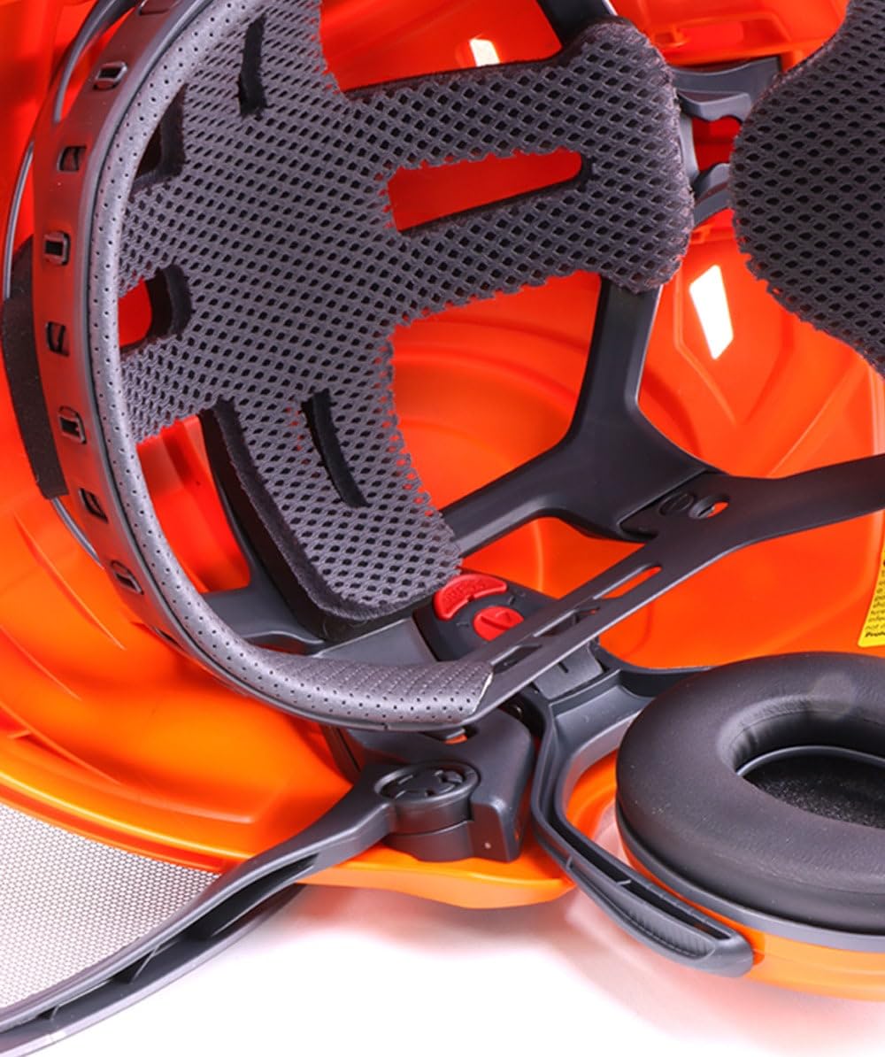 Protos Forsthelm/Schutzhelm KOX Edition mit Gehörschutz und Visier Integral Forest Orange/Blau KOX Edition Orange/Blau mit Ätzmetallvisier F39