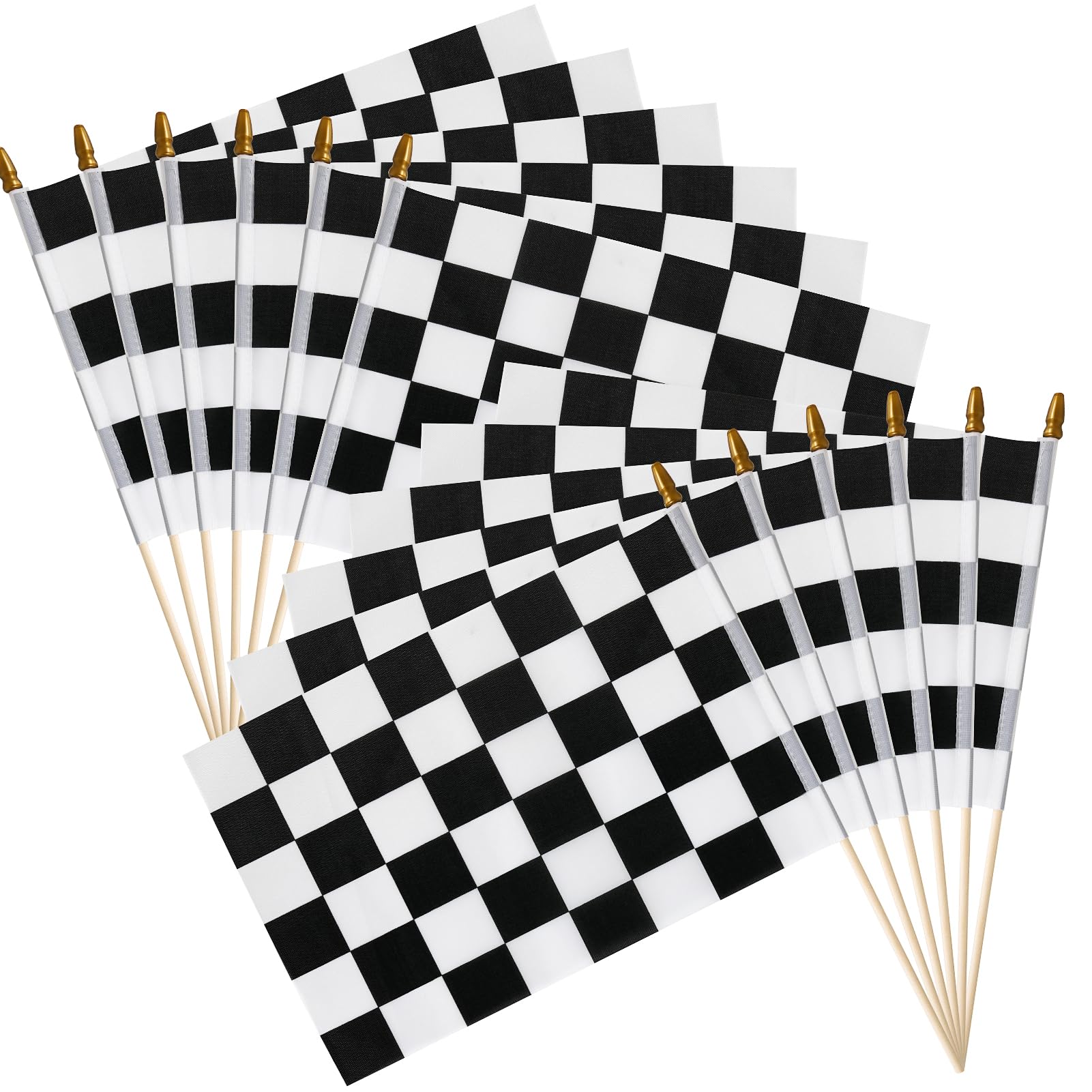 Amazon.com : HOOSUN 12 Pack Checkered Flag On Sticks,8 x 12 inch