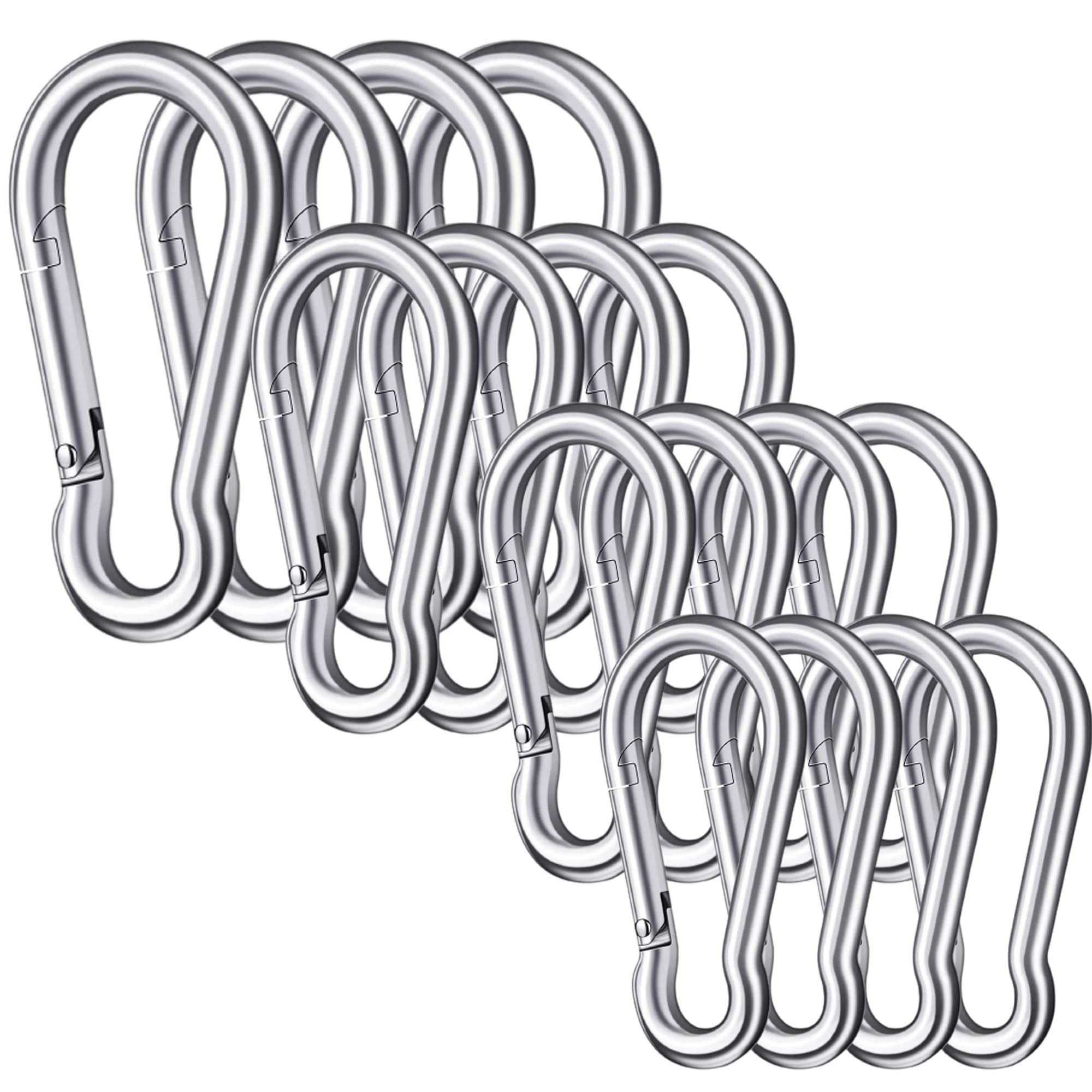 MAIGGA Snap Hook Carabiner Swing Connector - Stainless Steel Spring, Heavy Duty,Snap Hooks for Gym Exercise, Camping, Climbing, Car Lock,Home,8MM, Multipurpose (20) (B09YVCZ79C) Amazon Price History, Amazon Price Tracker