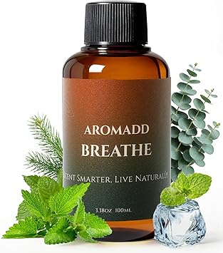 AROMADD Breathe Diffuser Oil 3.38 Fl Oz 100ml, Light Aroma Diffuser & Hotel Fragrance Diffuser Oil, Essential Oil Ideal for Anyone Who Loves a Fresh Scent Without Heavy Fragrance