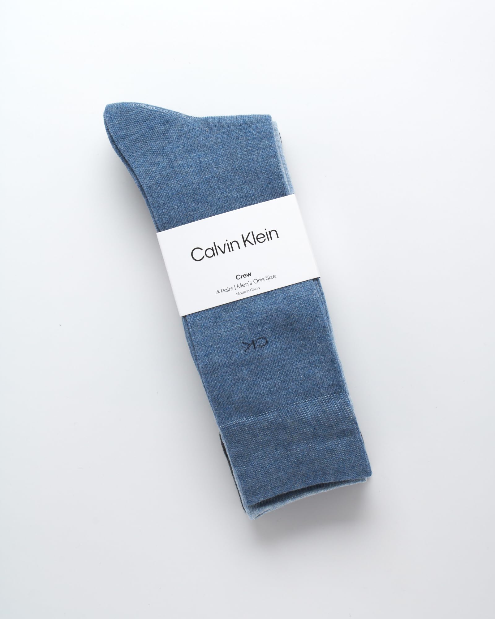 Calvin Klein Lot de 4 paires de chaussettes habillées pour homme en coton mélangé