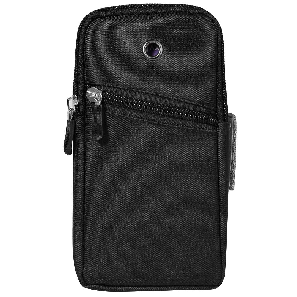 Universal Nylon Zipper Sports Running Armband Compatible for Samsung Galaxy S21+ S20 FE Note 20 10+ / A11 A31 A41 A51 A52 A10s A20 A30 A50 / OnePlus 9R 9 8T Nord/Nokia 5.4 3.4 2.3 (Black)-image-34