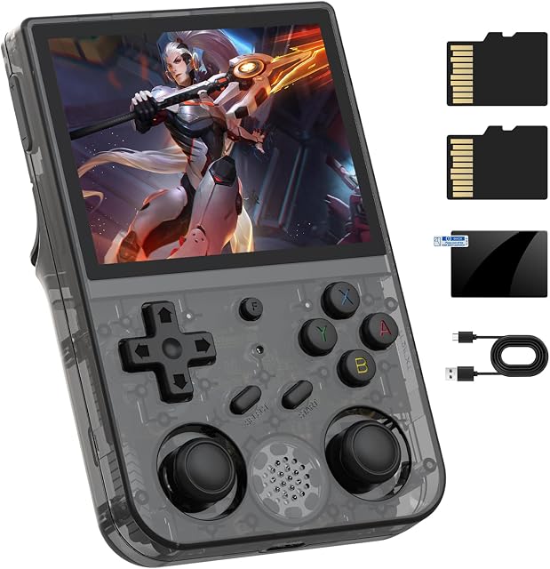 RG353V Retro Video Handheld Game Console 3.5" IPS Screen Android 11 and Linux System RK3566 64bit Game Player 64G TF Card Built-in 4450 Classic Games Bluetooth 4.2 and 5G WiFi