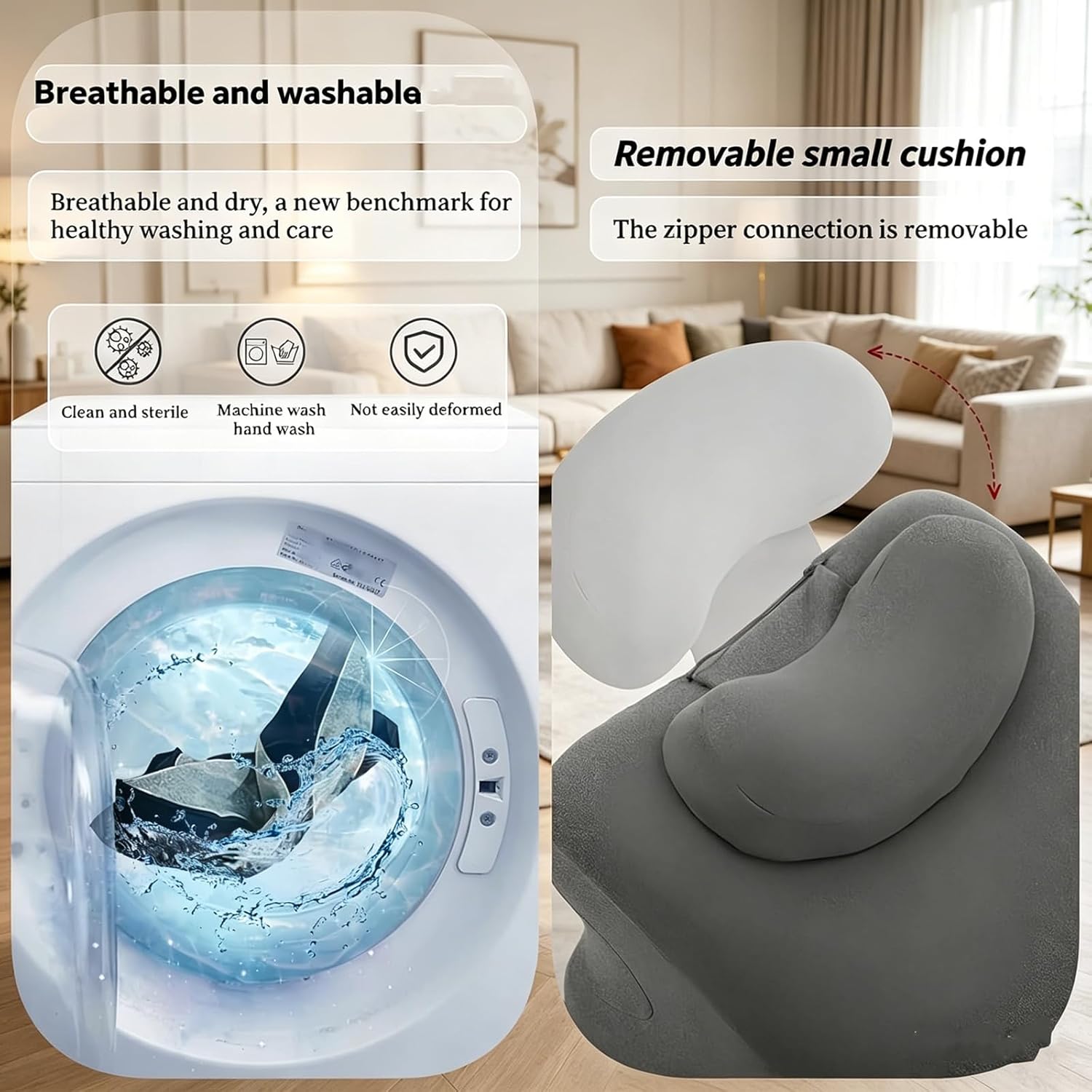 Couples Pillows for Intimacy,27° Position Ergonomic Contoured Support Pillow,Multi-Functional Memory Foam Lounger Cushion with 2 Small Pillows Back Support for Couples (Blue)