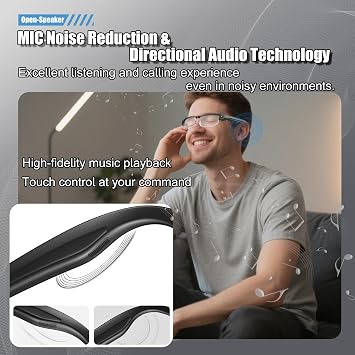 Camera Glasses, Smart Glasses with Camera and Bluetooth for Men/Women 8MP 4K HD Video Recording Anti-Shake 32G Support Chart GPT,WiFi,AI Voice Assistant,Translate,Music